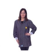 Dark Grey ESD Lab jacket with elastic cuffs