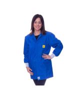 Royal Blue ESD Lab jacket with elastic cuffs