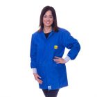 Royal Blue ESD Lab jacket with elastic cuffs